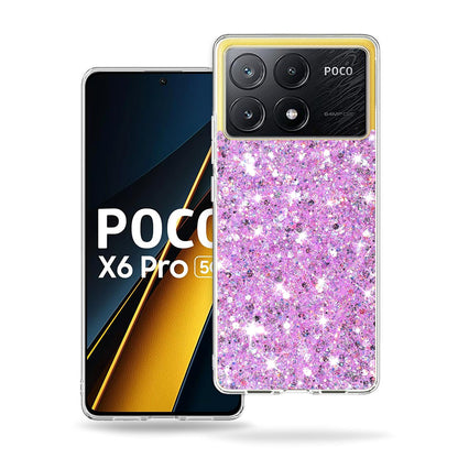 Capa para Xiaomi Poco X6 Pro, Techsuit, Glitter Brilhante, Magenta