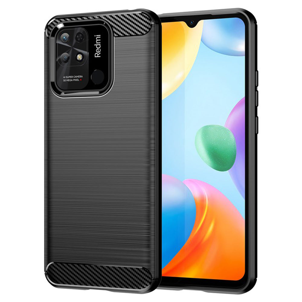 Case for Xiaomi Redmi 10C, Techsuit, Carbon, Black