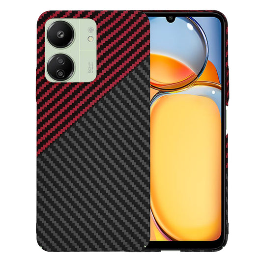 Capa para Xiaomi Redmi 13C 5G / 13C / Poco C65, Techsuit, Carbonite FiberShell, Preto Vermelho