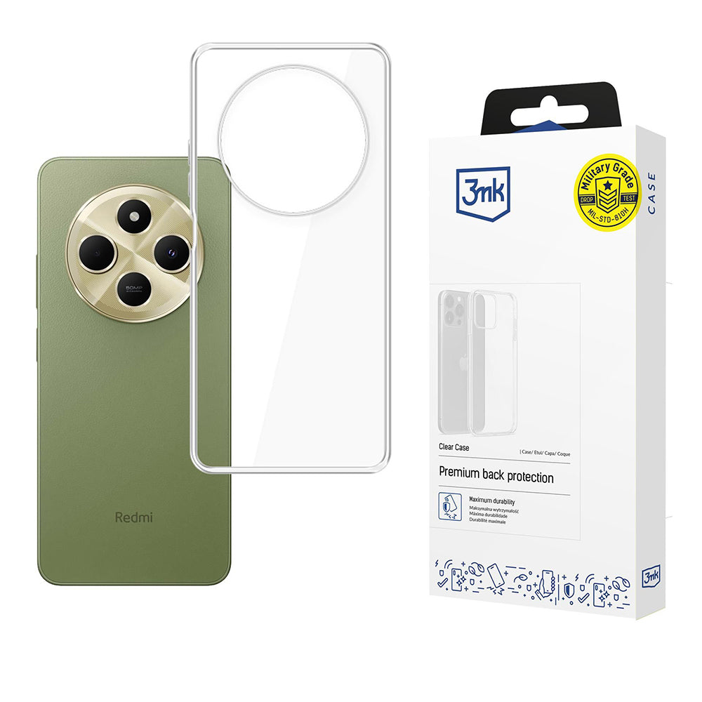 Capa para Xiaomi Redmi 14C, 3MK, Clear, Transparente