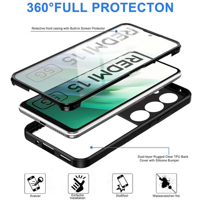 Capa para Xiaomi Redmi 15 5G / 15 4G, Techsuit, ColorVerse 360, Preta