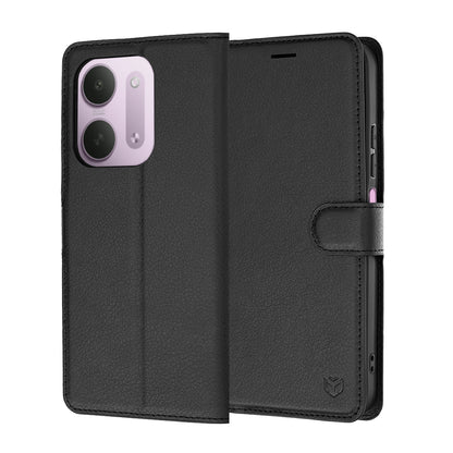 Capa para Xiaomi Redmi 17C 5G, Techsuit, Leather Folio, Preta