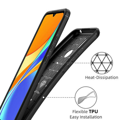 Capa para Xiaomi Redmi 9C NFC / 9C, Techsuit, Carbono, Preta