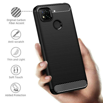 Capa para Xiaomi Redmi 9C NFC / 9C, Techsuit, Carbono, Preta