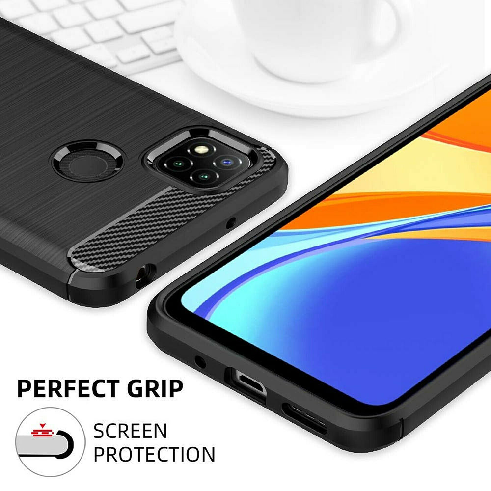 Capa para Xiaomi Redmi 9C NFC / 9C, Techsuit, Carbono, Preta