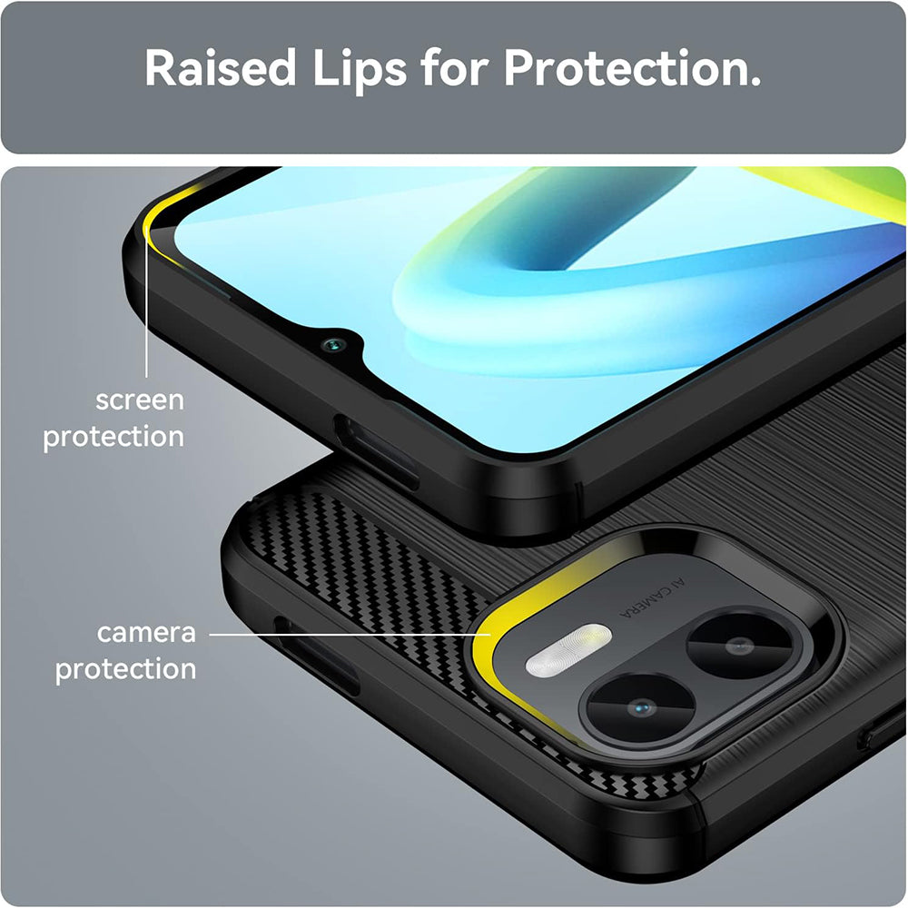 Capa para Xiaomi Redmi A2 / A1, Techsuit, Carbono, Preta