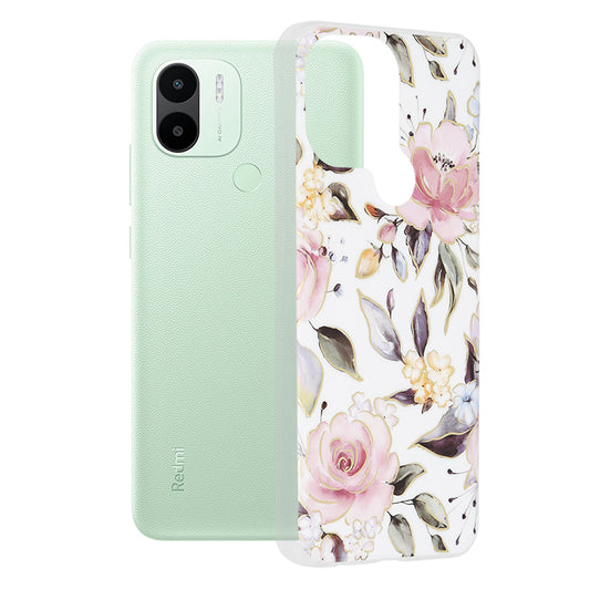 Capa para Xiaomi Redmi A2+ / A1+, Techsuit, Marble, Branco