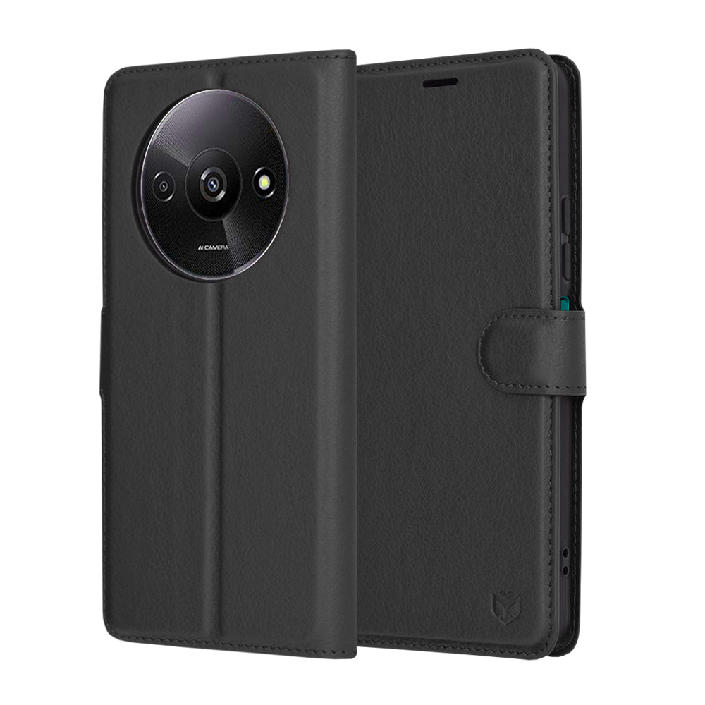 Capa para Xiaomi Redmi A3x / A3, Techsuit, Leather Folio, Preta