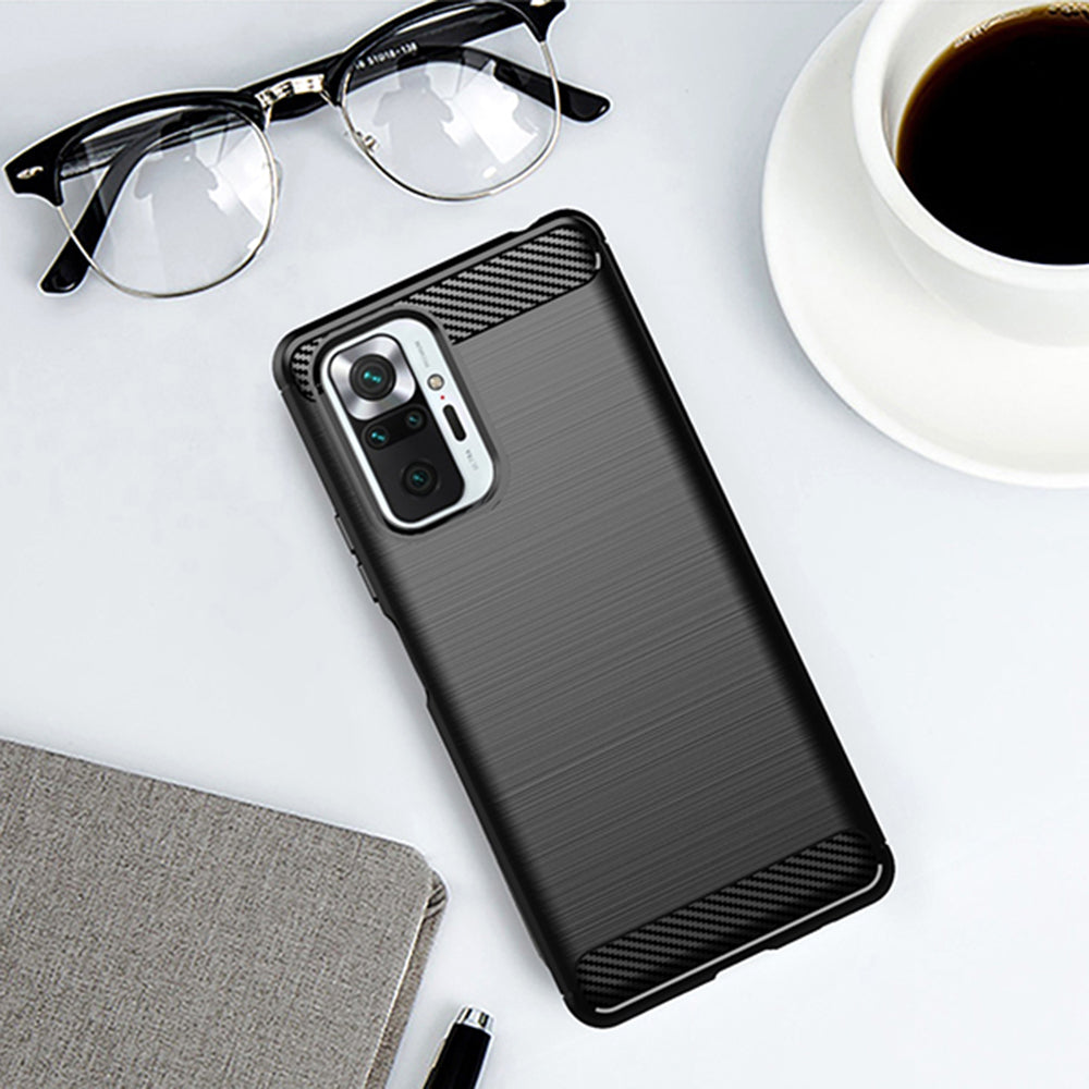 Capa para Xiaomi Redmi Note 10 Pro Max / Note 10 Pro, Techsuit, Carbono, Preta