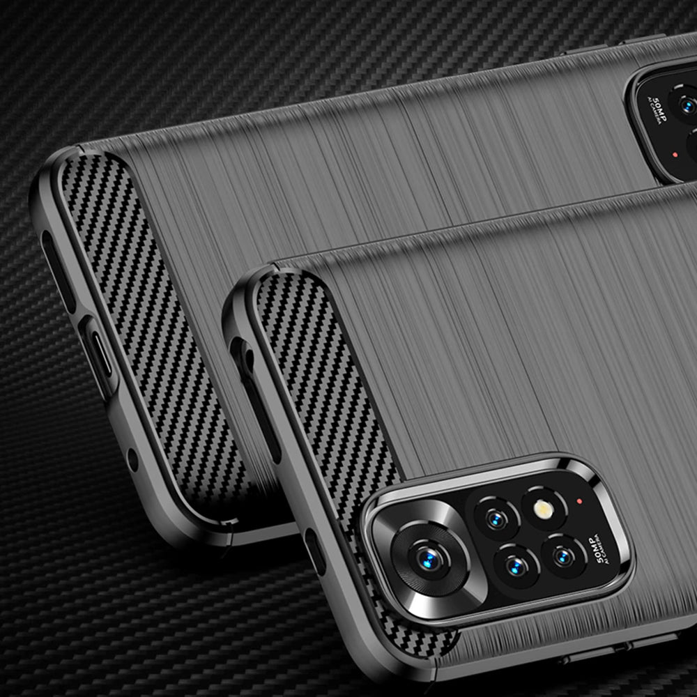 Capa para Xiaomi Redmi Note 11S / Note 11, Techsuit, Carbono, Preta