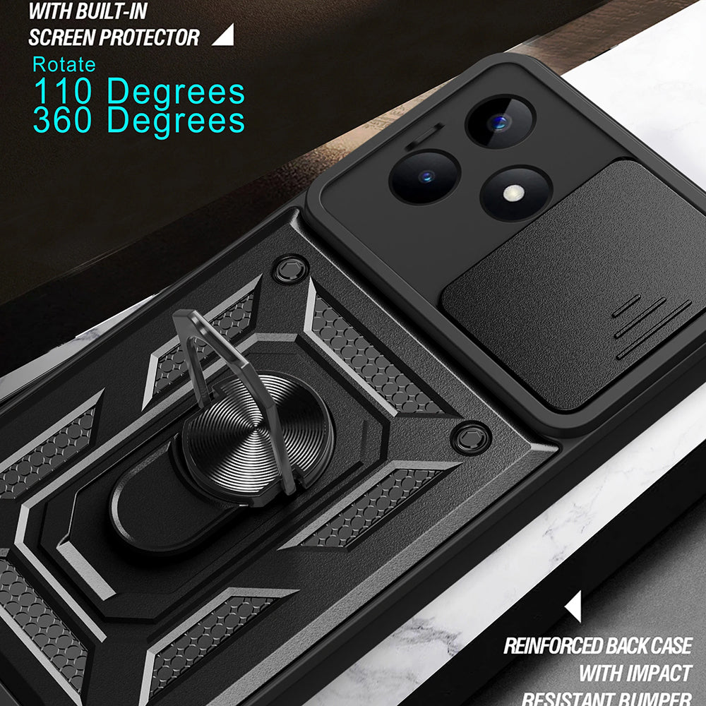 Capa para Xiaomi Redmi Note 13 5G, Techsuit, CamShield, Preta
