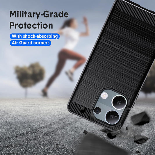 Capa para Xiaomi Redmi Note 13 Pro 4G / Poco M6 Pro 4G, Techsuit, Carbono, Preta
