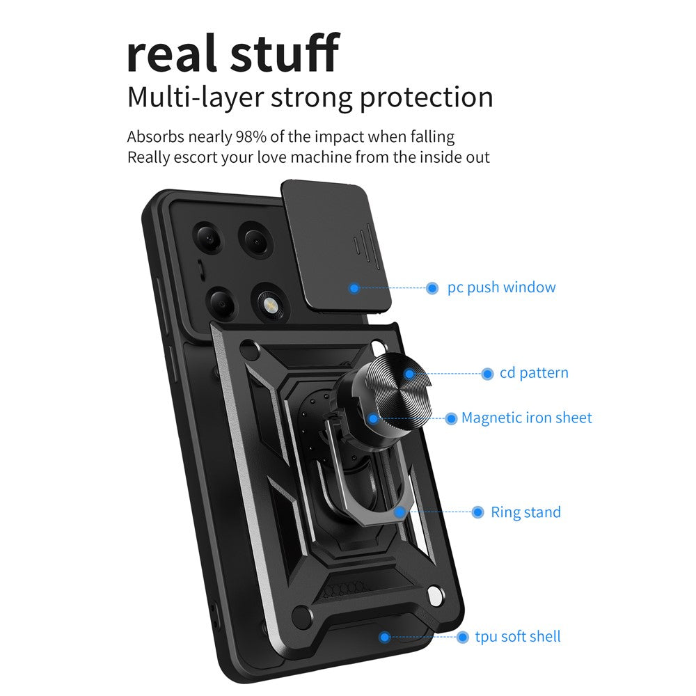 Capa para Xiaomi Redmi Note 13 Pro 4G / Poco M6 Pro 4G, Techsuit, CamShield, Preta