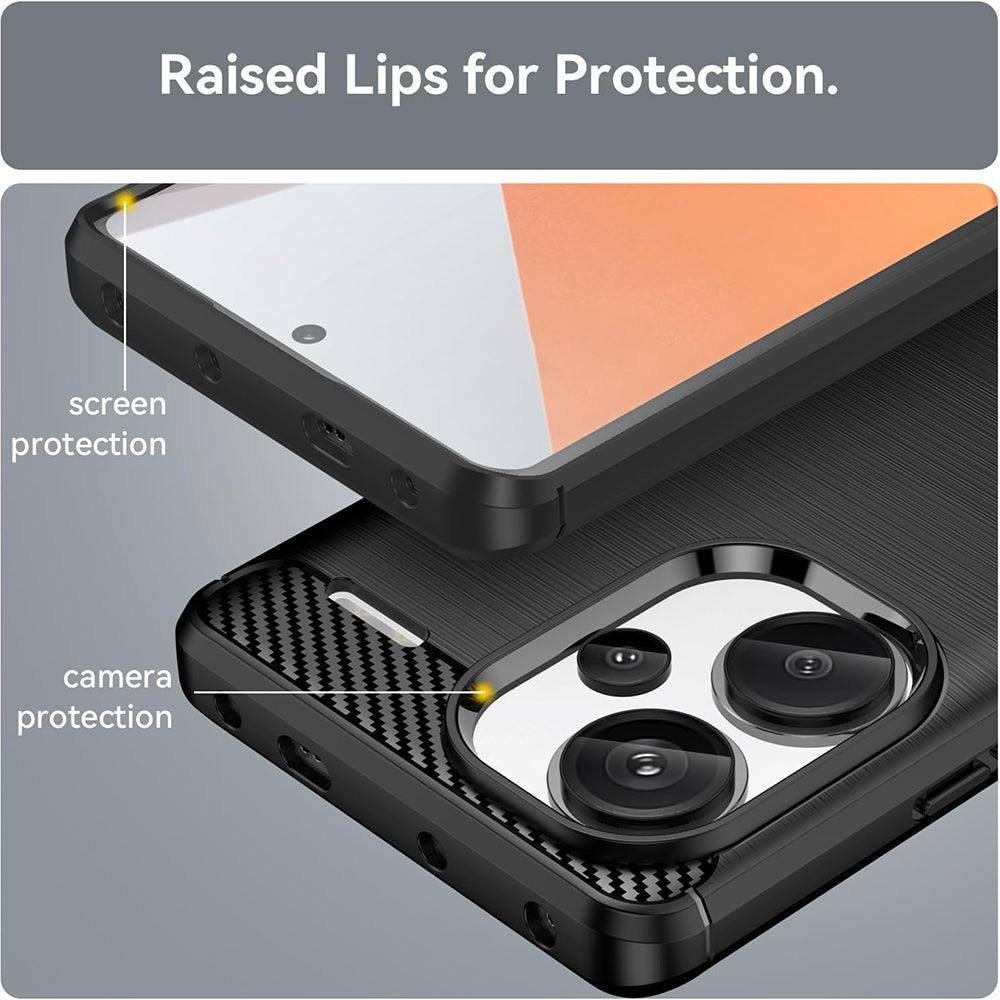 Capa para Xiaomi Redmi Note 13 Pro+, Techsuit, Carbono, Preta