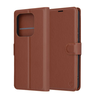 Capa para Xiaomi Redmi Note 14 4G (Regional), Techsuit, Folio em Pele, Castanha