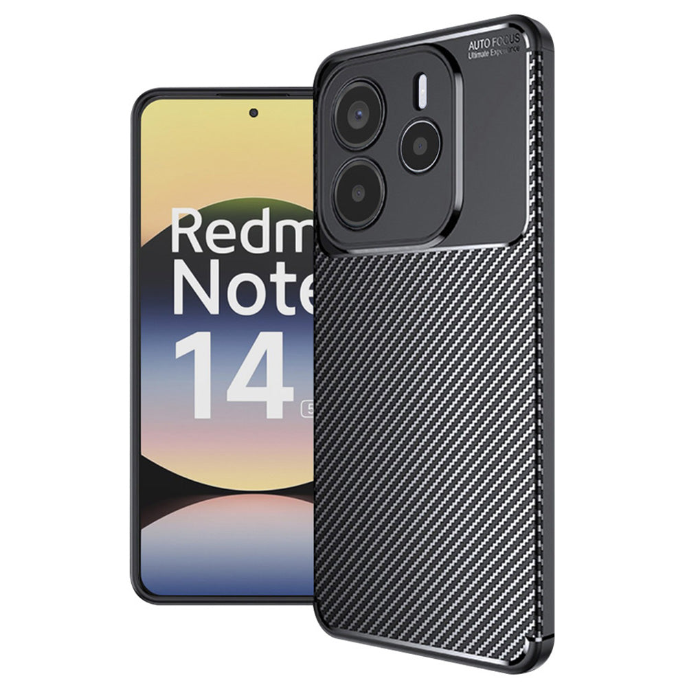 Capa para Xiaomi Redmi Note 14 5G, Techsuit, CarbonFiber, Preta