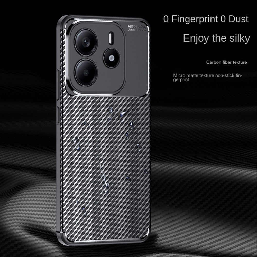 Capa para Xiaomi Redmi Note 14 5G, Techsuit, CarbonFiber, Preta