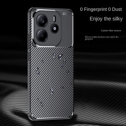 Capa para Xiaomi Redmi Note 14 5G, Techsuit, CarbonFiber, Preta