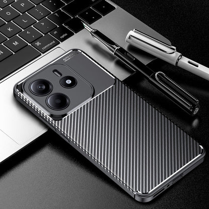 Capa para Xiaomi Redmi Note 14 5G, Techsuit, CarbonFiber, Preta