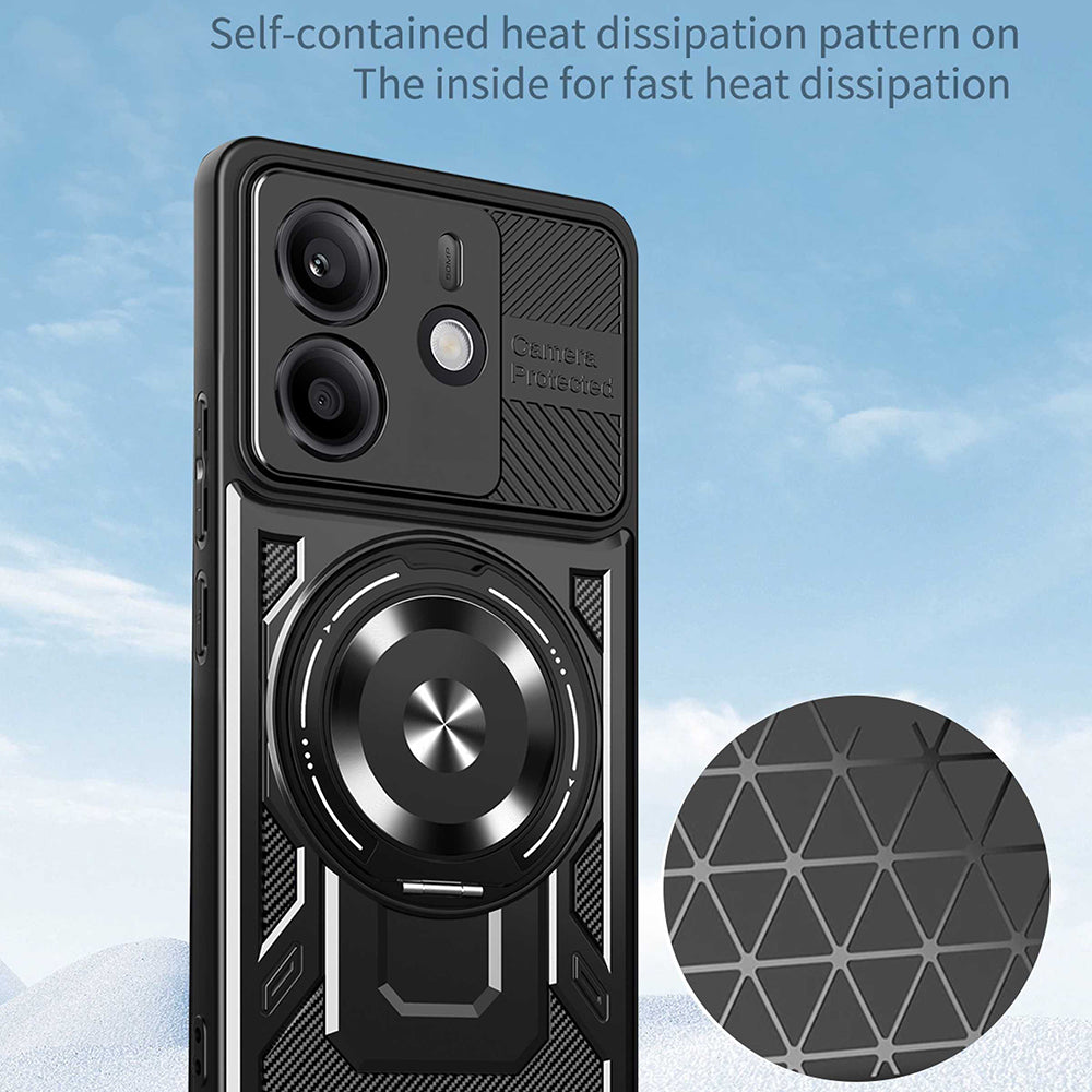 Capa para Xiaomi Redmi Note 14 5G, Techsuit, RuggedCam, Preta
