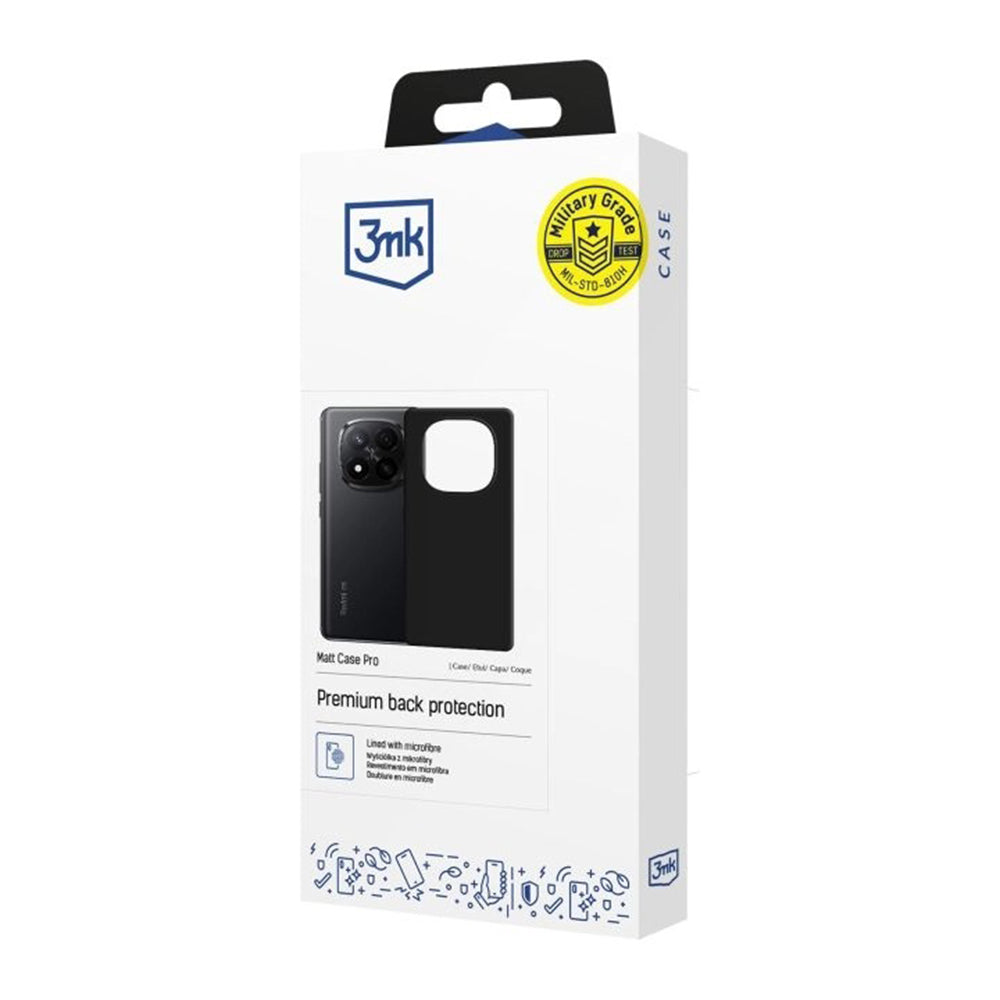 Capa para Xiaomi Redmi Note 15 Pro+ 5G, 3MK, Pro, Preta Fosca