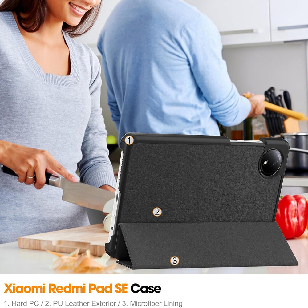 Capa para Xiaomi Redmi Pad SE 8.7, Techsuit, FoldPro, Preta