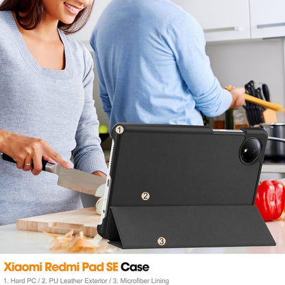 Capa para Xiaomi Redmi Pad SE 8.7, Techsuit, FoldPro, Preta