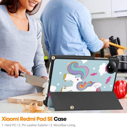 Capa para Xiaomi Redmi Pad SE 8.7, Techsuit, FoldPro Unicorn, Multicolor