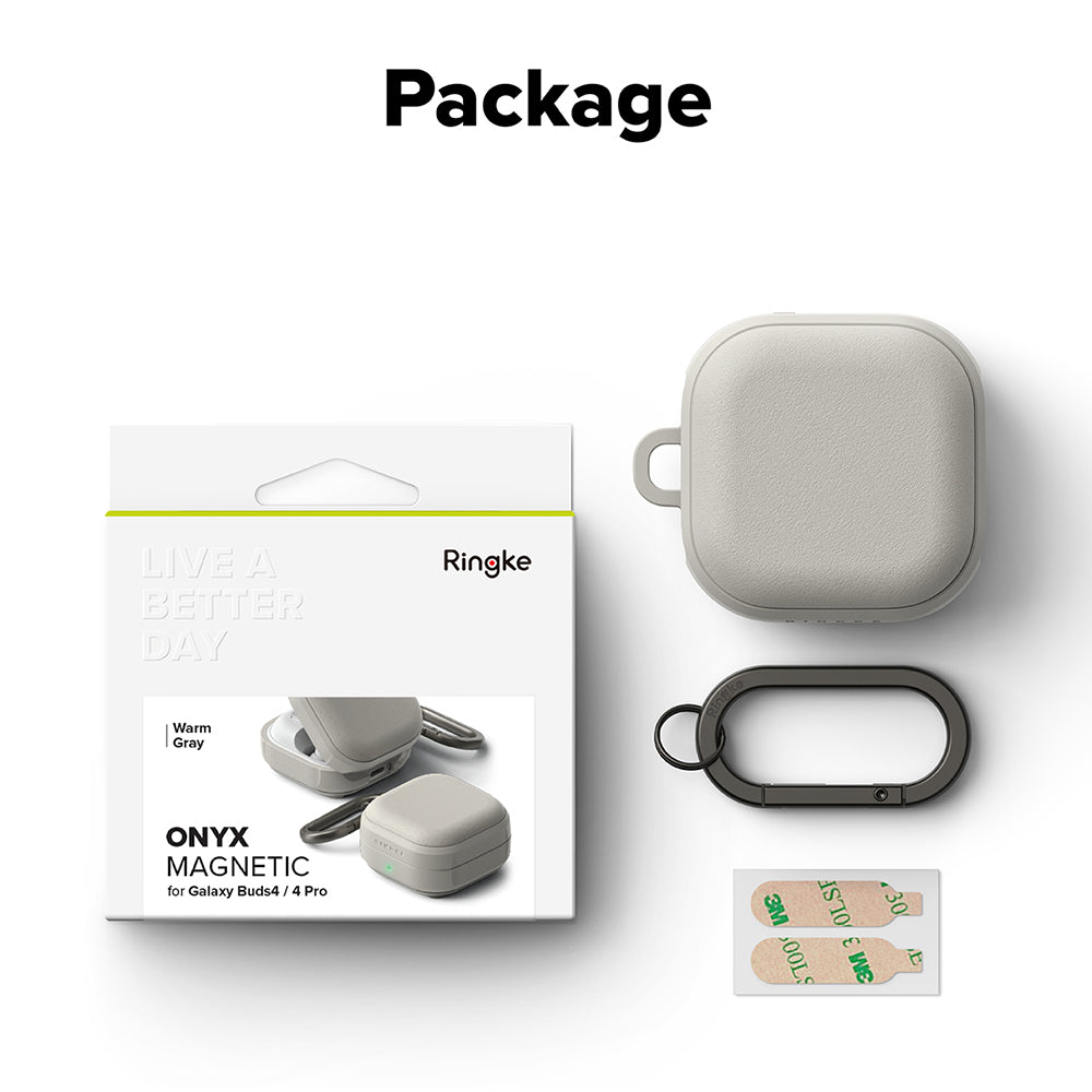 Capa Ringke Onyx Magnética para Samsung Galaxy Buds4 / Buds4 Pro, Cinzento