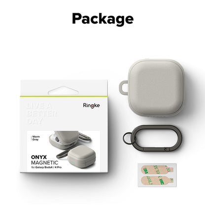 Capa Ringke Onyx Magnética para Samsung Galaxy Buds4 / Buds4 Pro, Cinzento