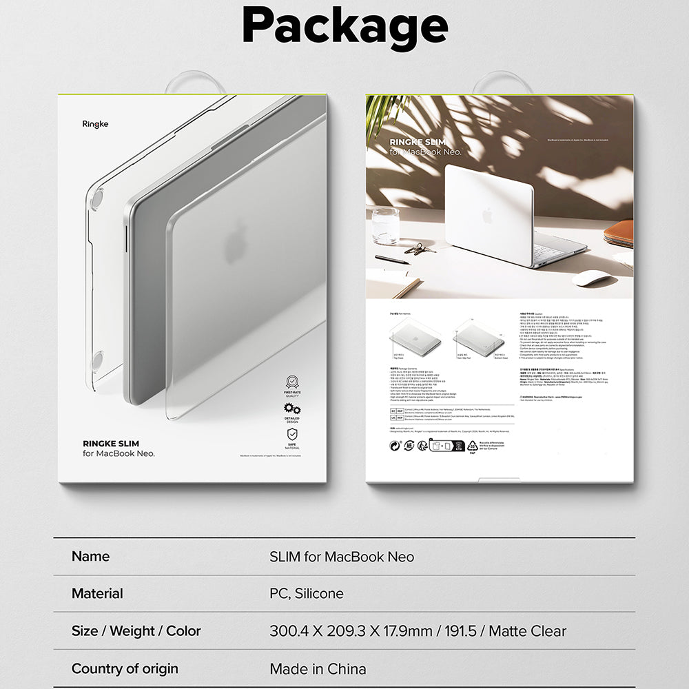 Capa Ringke Slim para Apple MacBook Neo de 13 polegadas, Transparente Mate