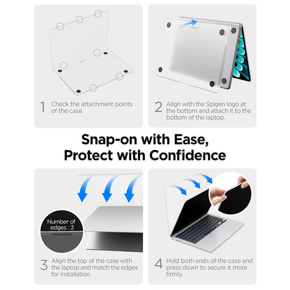 Capa Spigen Airskin para Apple MacBook Air 13 polegadas (2026) / (2025) / (2024) / (2022), Transparente Satinada ACS11530