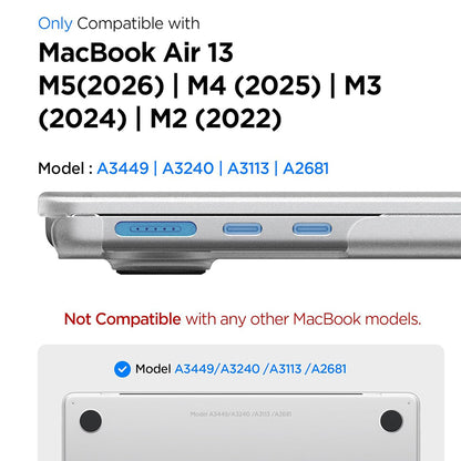 Capa Spigen Airskin para Apple MacBook Air 13 polegadas (2026) / (2025) / (2024) / (2022), Transparente Satinada ACS11530