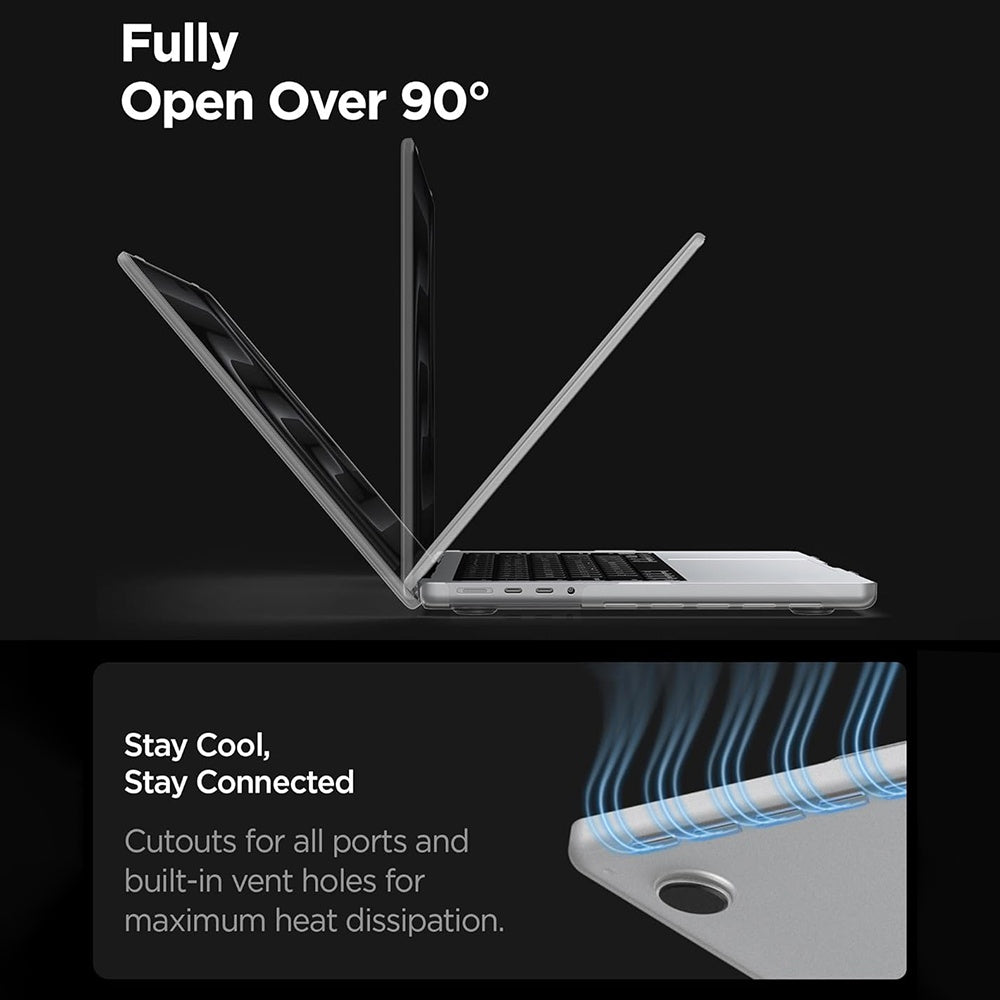 Capa Spigen Airskin para Apple MacBook Pro 16 polegadas (2026) / (2024) / (2023) / (2021), Transparente Satinada ACS11526