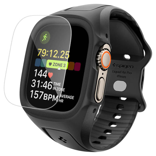 Capa Spigen Liquid Air Pro com Protetor de Ecrã para Apple Watch Ultra Series, Preto Fosco ACS11416