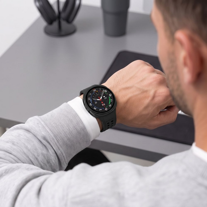 Capa Tech-Protect Defense para Samsung Galaxy Watch 9 / Watch8 44mm, Conjunto de 2 peças, Preta / Transparente