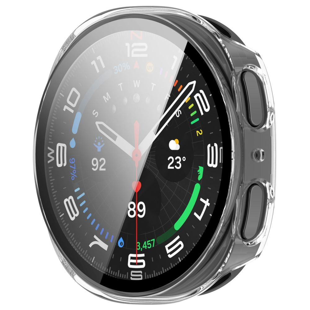 Capa Tech-Protect Defense para Samsung Galaxy Watch 9 / Watch8 44mm, Conjunto de 2 peças, Preta / Transparente