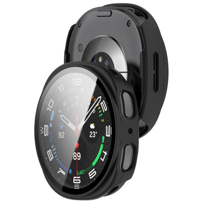 Capa Tech-Protect Defense para Samsung Galaxy Watch 9 / Watch8 44mm, Conjunto de 2 peças, Preta / Transparente