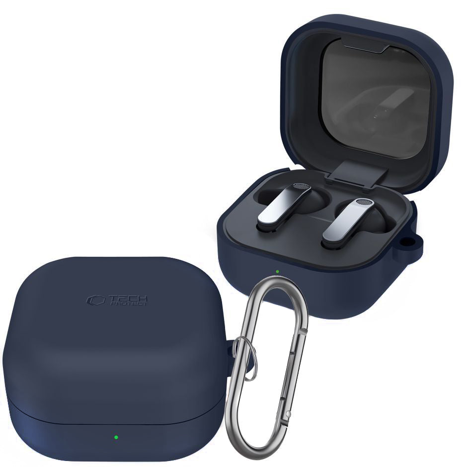 Tech-Protect Silicone Hook Case for Samsung Galaxy Buds4 / Buds4 Pro, Navy Blue
