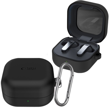 Capa Tech-Protect Silicone Hook para Samsung Galaxy Buds4 / Buds4 Pro, Preta