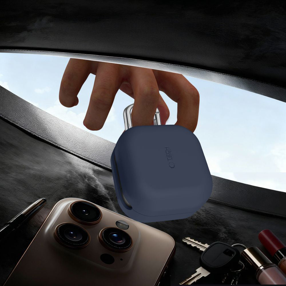 Tech-Protect Silicone Hook Case for Samsung Galaxy Buds4 / Buds4 Pro, Navy Blue
