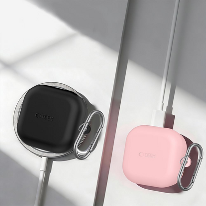 Capa Tech-Protect Silicone Hook para Samsung Galaxy Buds4 / Buds4 Pro, Preta