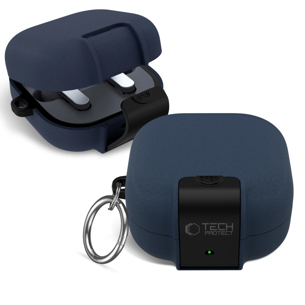 Capa Tech-Protect Slim Hook para Samsung Galaxy Buds4 / Buds4 Pro, Azul Marinho