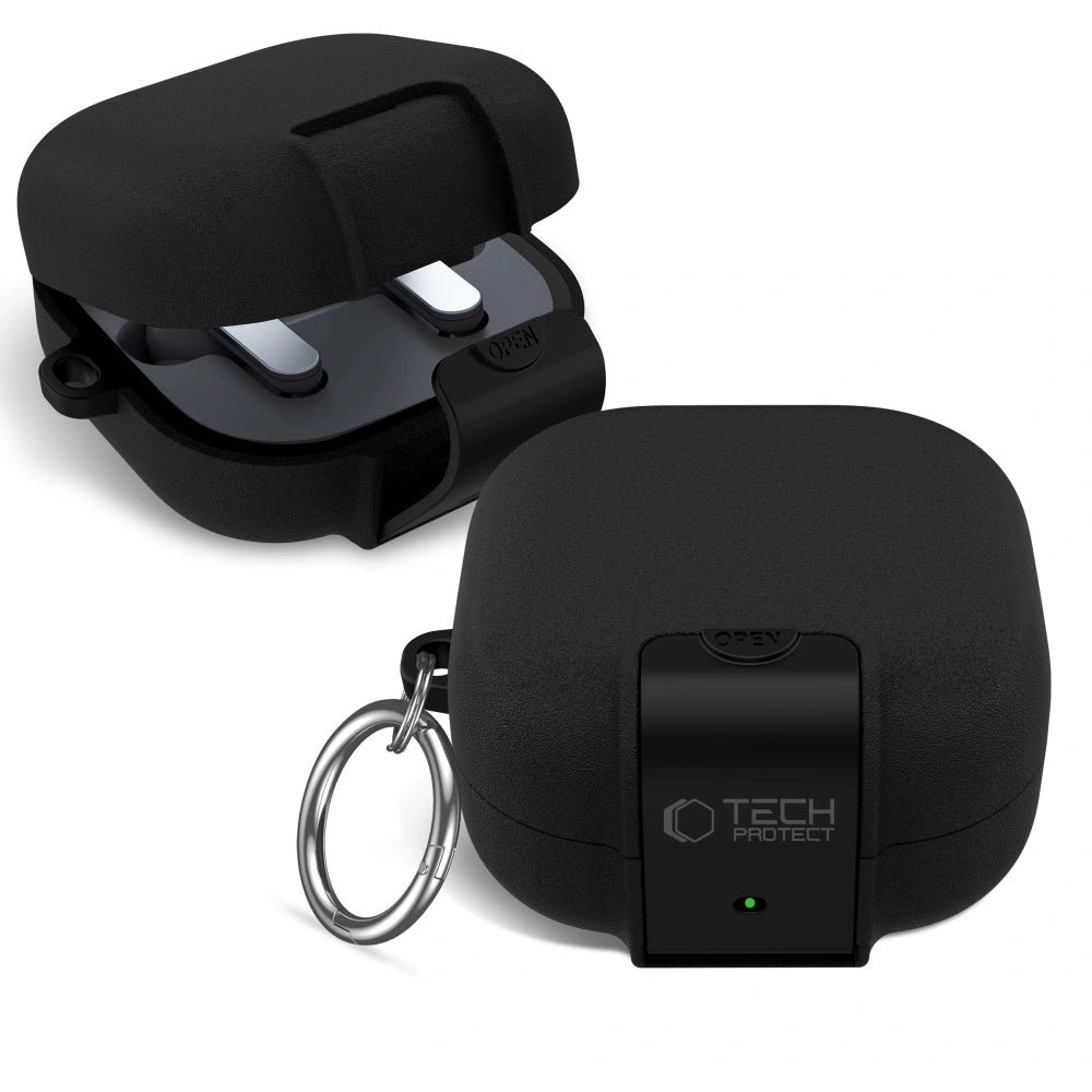 Capa Tech-Protect Slim Hook para Samsung Galaxy Buds4 / Buds4 Pro, Preta