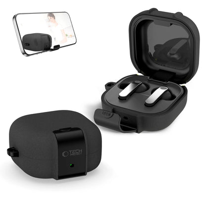 Capa Tech-Protect Slim Hook para Samsung Galaxy Buds4 / Buds4 Pro, Preta