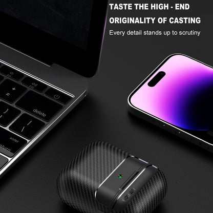 Capa Techsuit CarbonFiber para Apple AirPods Gen 2 / Gen 1, Preta