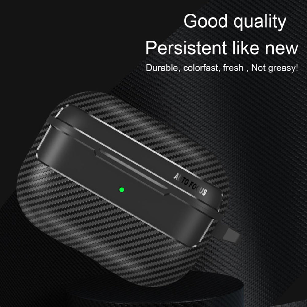 Capa Techsuit CarbonFiber para Apple AirPods Pro 3, Preta