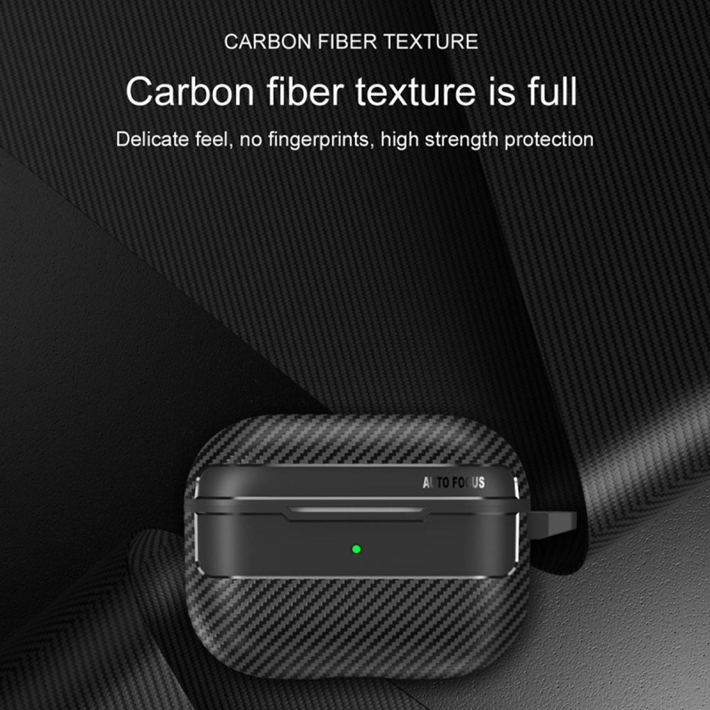 Capa Techsuit CarbonFiber para Apple AirPods Pro 3, Preta