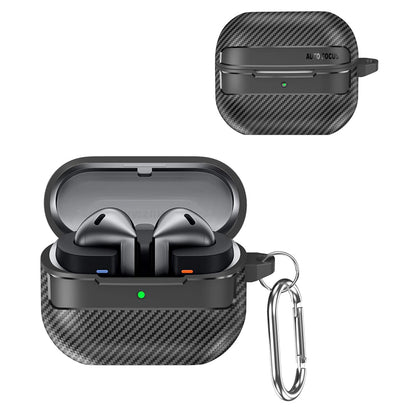 Capa Techsuit CarbonFiber para Samsung Galaxy Buds3 FE / Buds3 Pro / Buds3, Preta