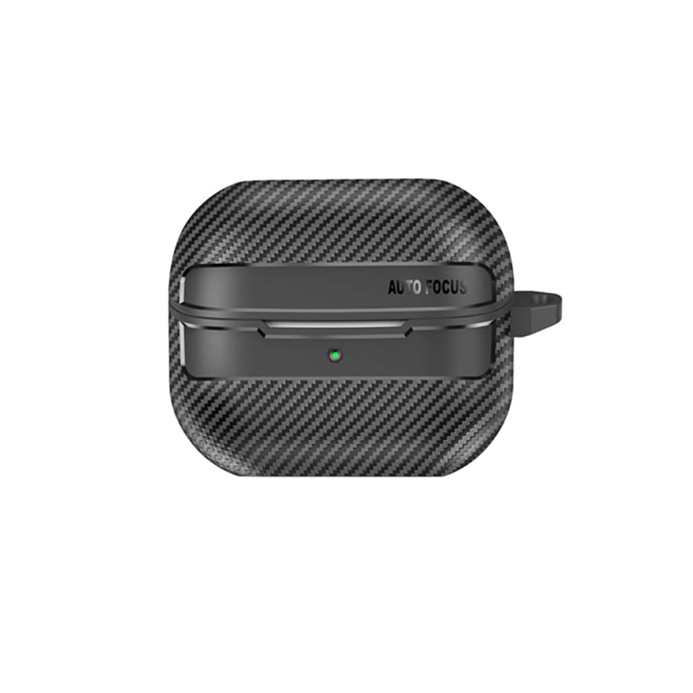 Capa Techsuit CarbonFiber para Samsung Galaxy Buds3 FE / Buds3 Pro / Buds3, Preta